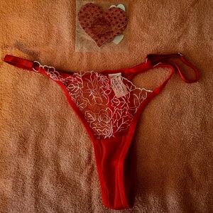 Elegant Red Lace Thong